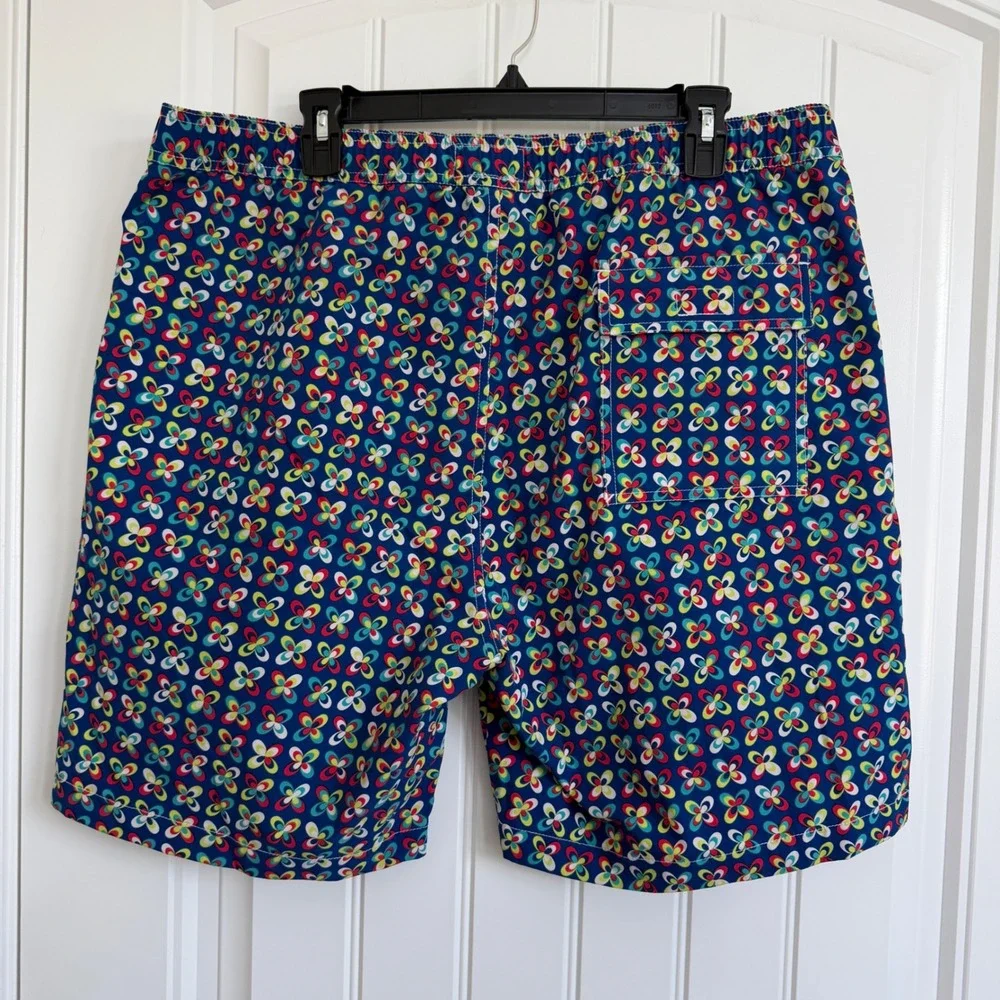 Psycho Bunny Psychedelic Multi Color Print Swim Shorts Men's XXL